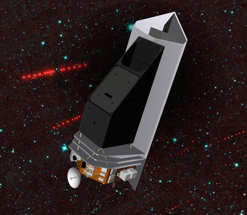 Boceto del satélite NEOCam. Imagen: NASA / JPL